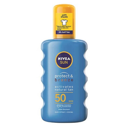 Zonnebeschermingsspray SPF 50 Protect &amp; Bronze, 200 ml, Nivea Sun