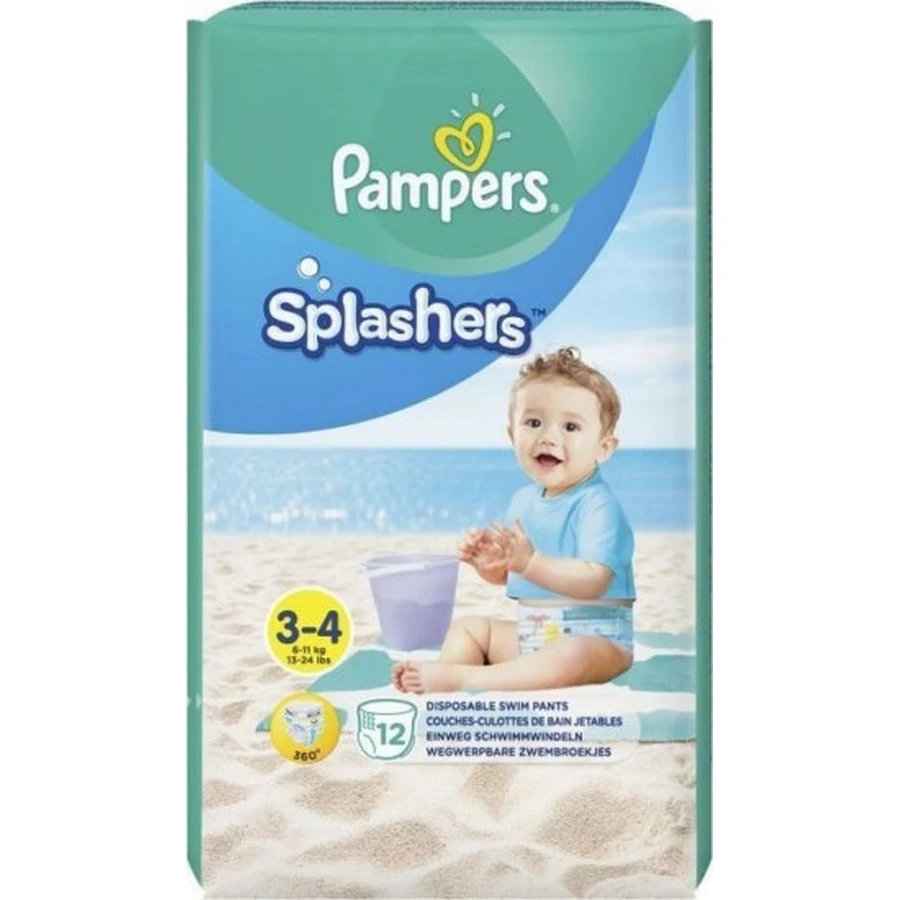 PAMPERS Pañales-Bañadores Para Nadar Seguro Splashers No.3-4 6-11Kgr 12 piezas