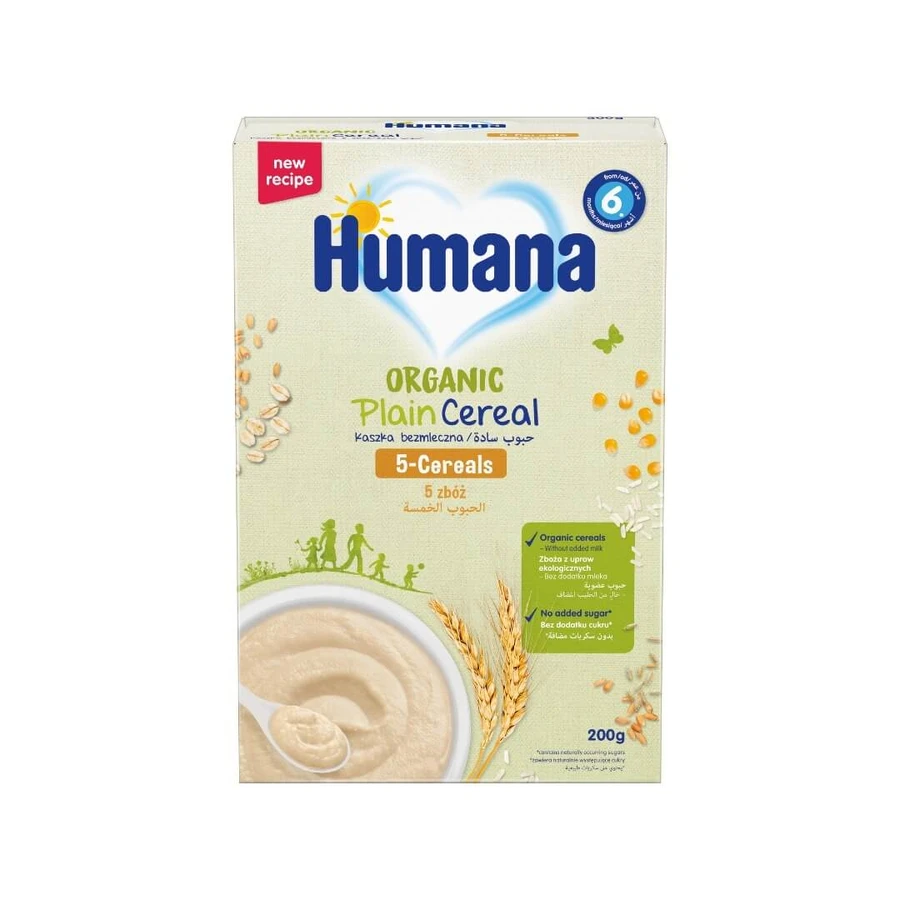 HUMANA Organic Cream 5 Cereale fără lapte De la 6+ luni 200g