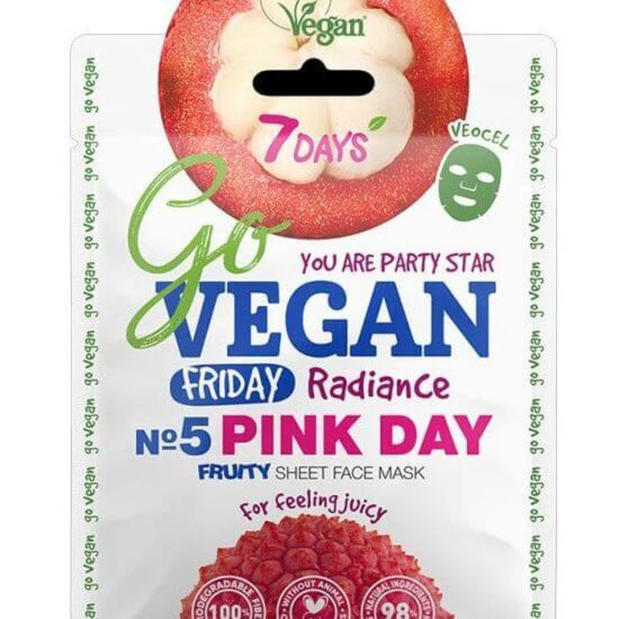 7DAYS Mască de față Go Vegan Friday "Pink Day" 25g