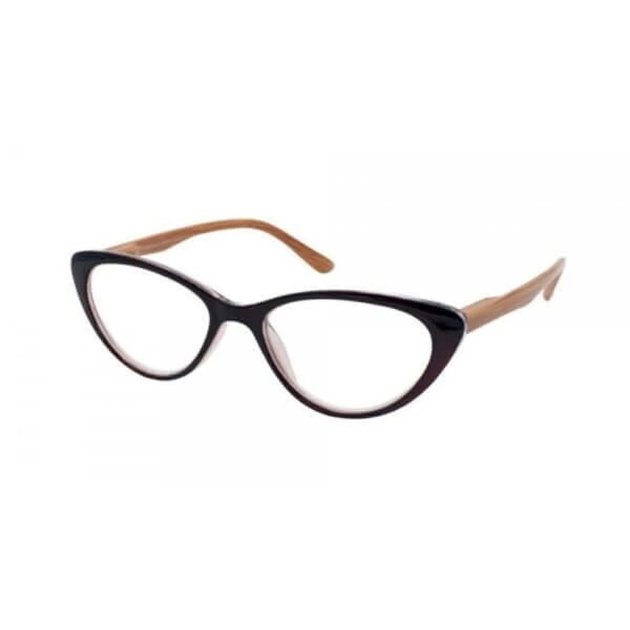 EYELEAD Presbyopia - Occhiali da lettura con braccio in legno, forma a farfalla bordeaux E206 +1,75