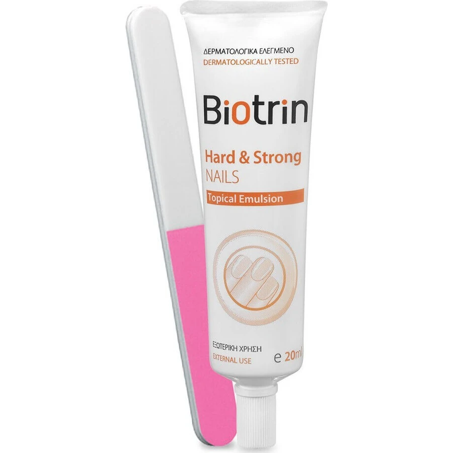 BIOTRIN Hard & Strong Nails Topical Emulsion Nawilżająco-odżywczo-ochronna emulsja do codziennej pielęgnacji kruchych paznokci 20ml: ceny i cechy