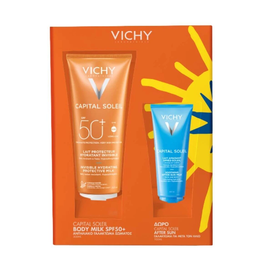VICHY Promo Capital Soleil Latte protettivo invisibile SPF50+ 300ml & Promo Capital Soleil Latte lenitivo doposole 100ml
