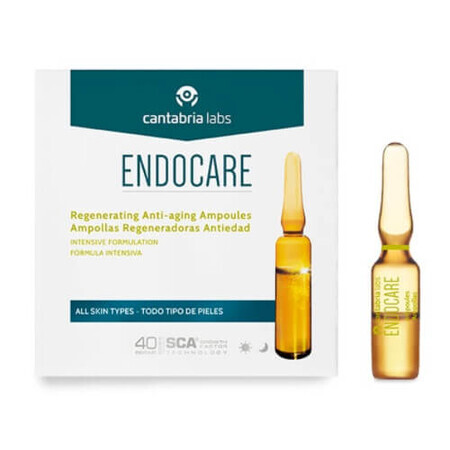 Ampoules anti-âge à effet régénérateur Endocare, 7 ampoules x 1 ml, Cantabria Labs