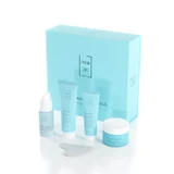LAVISH CARE Hydro Boost Hydraterend Gezichtsmasker 75ml - Scrub Blonde Gezichtsscrub met Hyaluron 50ml - Hydraterende Gelcrème met Lichte Textuur 50ml - Hydraterend Gezichtsserum 30ml - GRATIS Gua Sha
