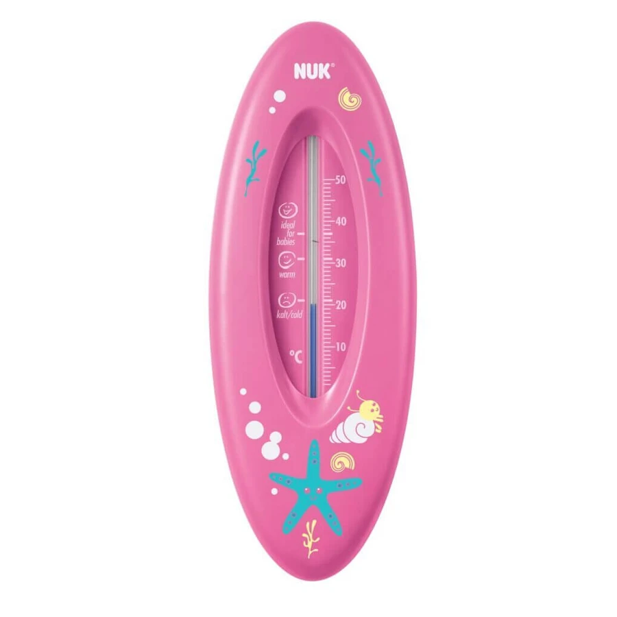 NUK OCEAN Badethermometer (Temperaturbereich: 0-50 Grad Celsius) in verschiedenen Farben - Pink