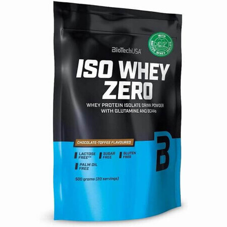 Proteine ​​in polvere Iso Whey Zero, Chocolate Tofee, 500g, BiotechUSA