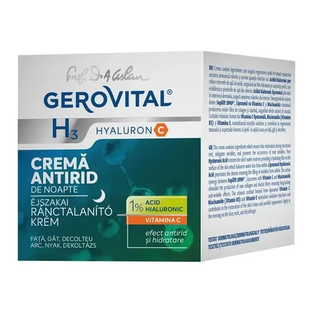 Gerovital H3 Hyaluron C Anti-Falten Nachtcreme, 50 ml, Farmec