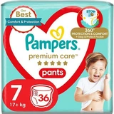 PAMPERS Premium Care Pants Scutece pentru scutece mărimea 7 (17kg+) 36 bucăți JUMBO+