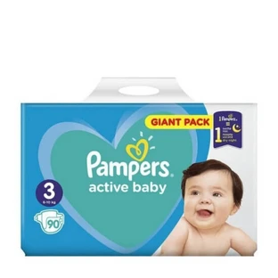 PAMPERS Baby Windeln Active Baby No.3 6-10Kgr 90 Stück Riesenpackung