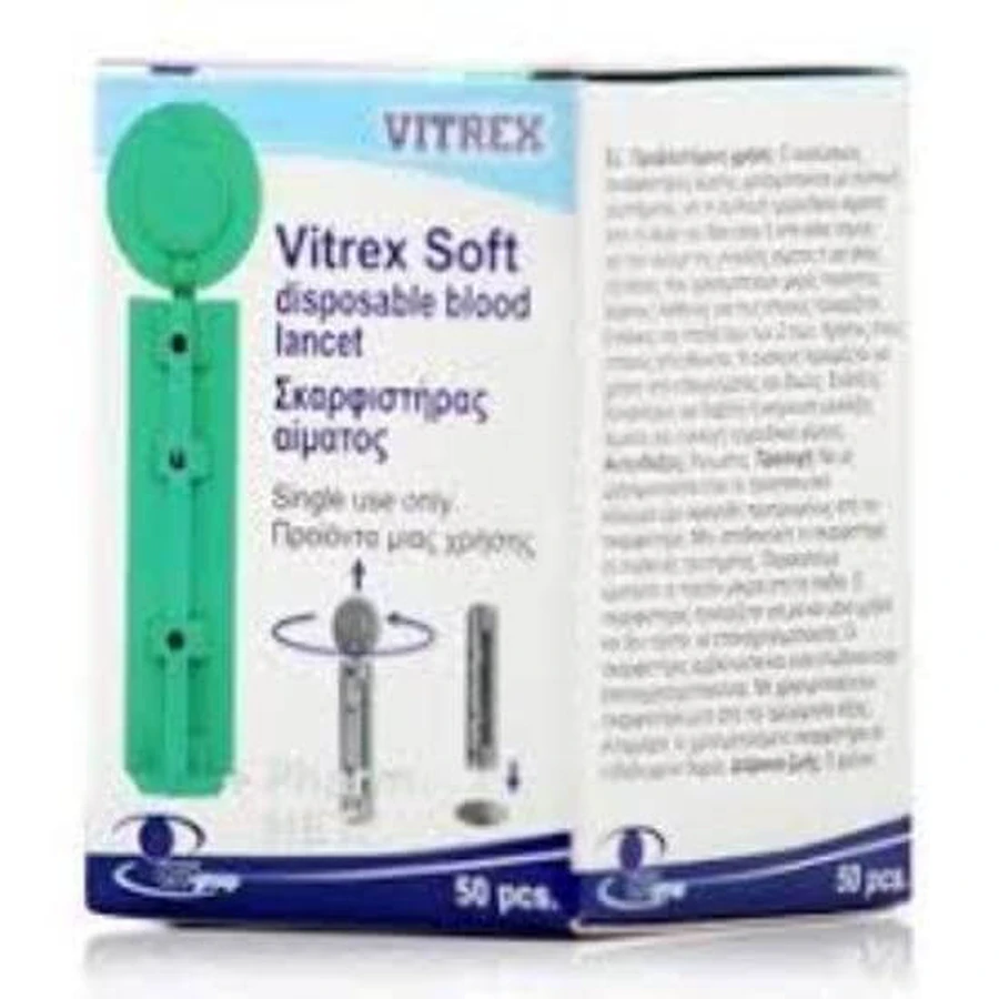 WIN MEDICA Lancetă Vitrex Soft Testere de glucoză din sânge 50 bucăți