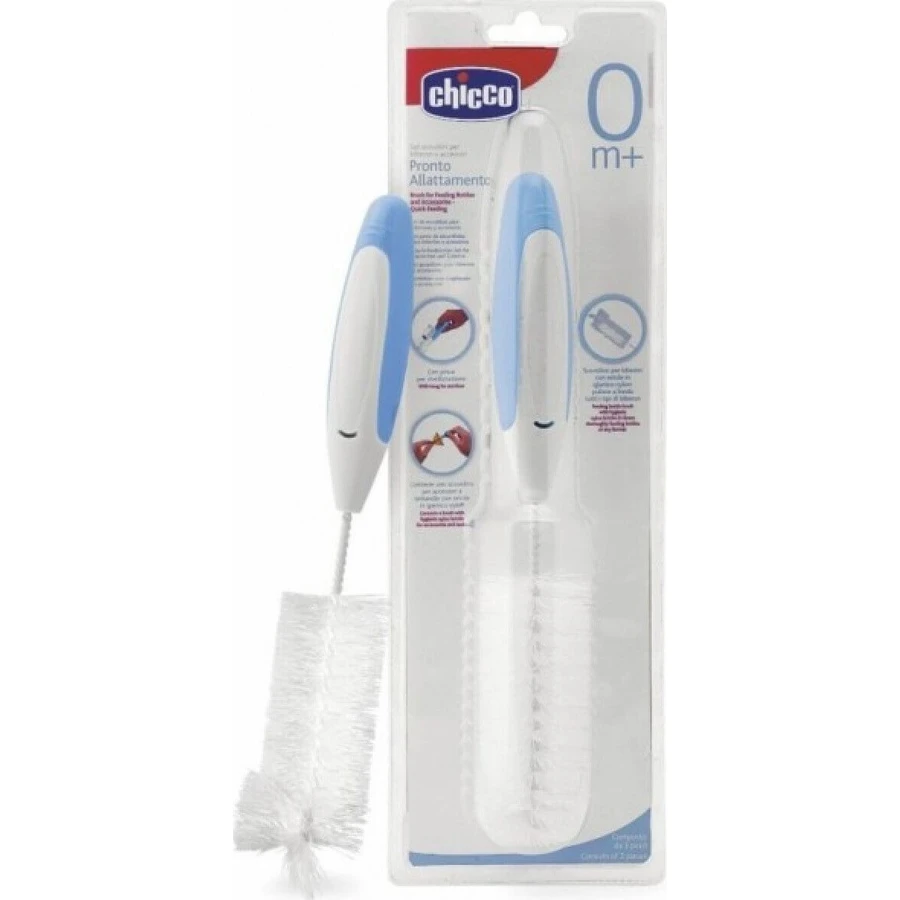 CHICCO Fles & Tepel Schoonmaakborstel Blauw