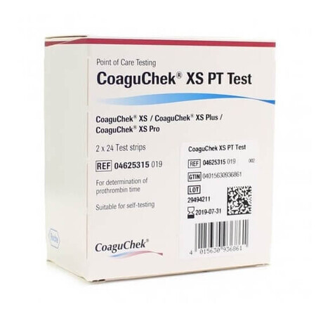 INR tests voor CoaguChek XS, 2 x 24 stuks, Roche