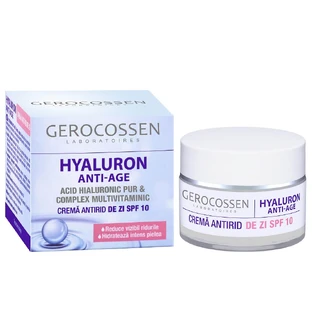 Anti-wrinkle day cream with pure hyaluronic acid SPF10 Hyaluron, 50 ml, Gerocossen