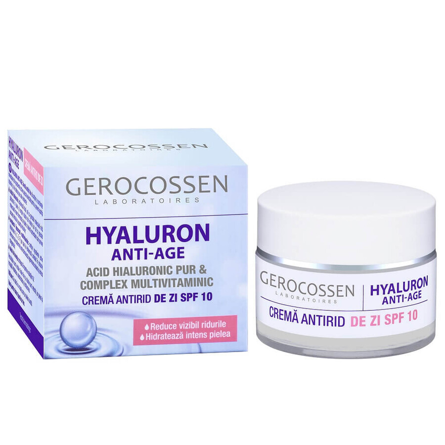 Anti-Falten-Tagescreme mit reiner Hyaluronsäure SPF10 Hyaluron, 50 ml, Gerocossen