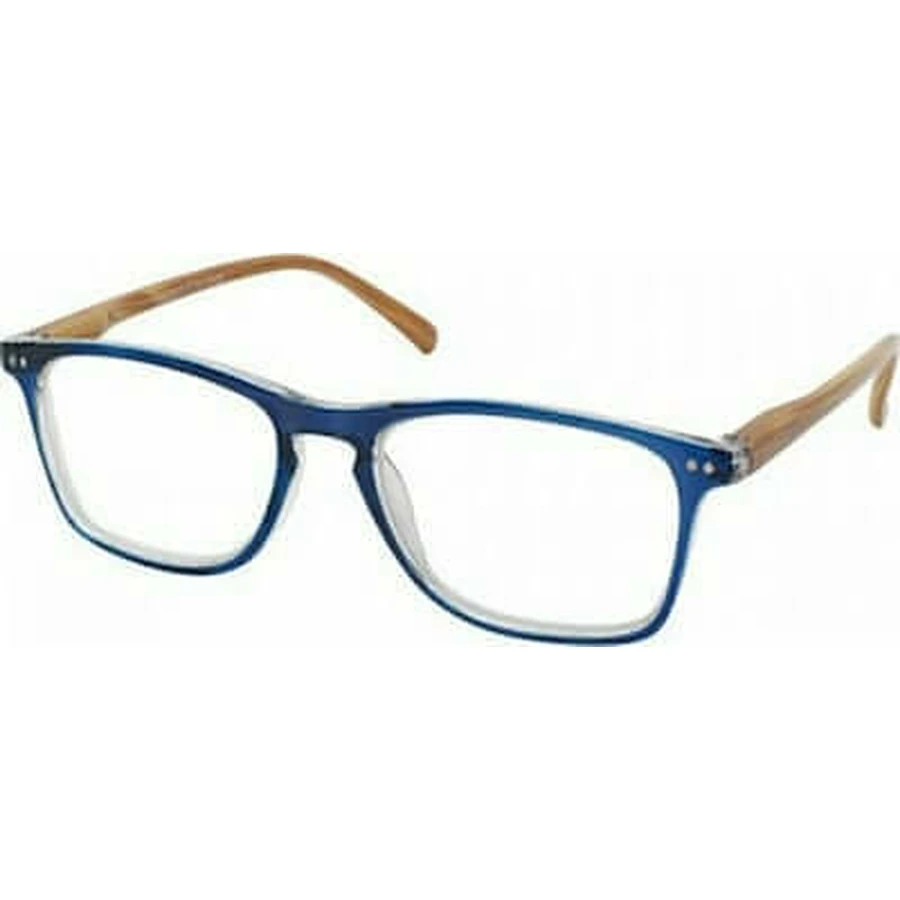 EYELEAD Presbyopia Glasses - Reading Glasses With Wooden Arm & Bone Blue Frame E212 +3.00