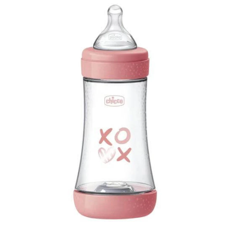 CHICCO Biberon en plastique Perfect 5 Biberon anti-colique avec tétine en silicone pour les 2 mois et plus 240ml