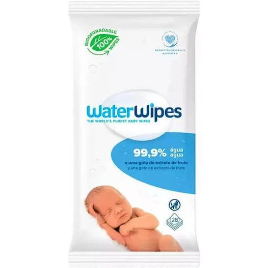 WATERWIPES Baby-Feuchttücher mit 99,9% Wasser und 0,01% Grapefruitkernextrakt 28 Stück