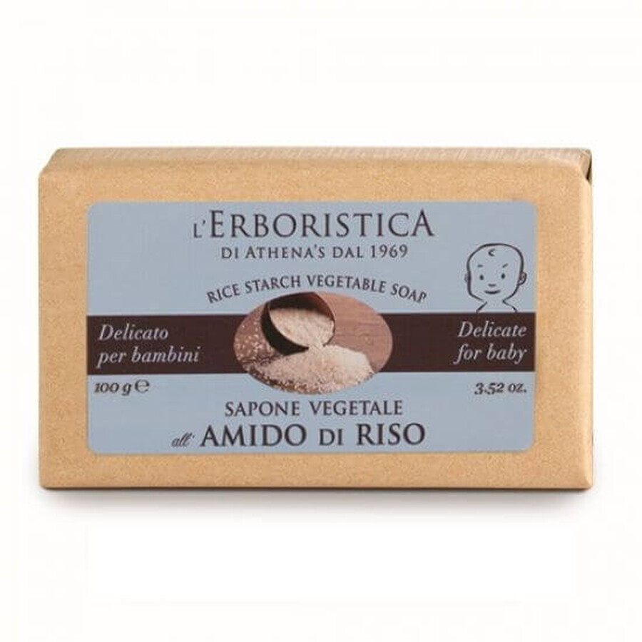 Sapone vegetale con amido di riso, 100g, L'Erboristica