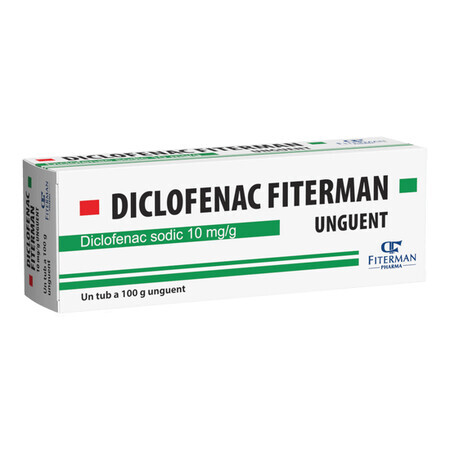 Diclofenac unguento, 10 mg/g, 100 g, Fiterman