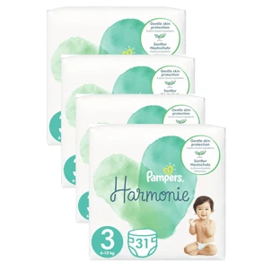 PAMPERS Harmonie Pannolini per bambini n.3 6-10Kg 124 pezzi (4 confezioni da 31 pezzi)