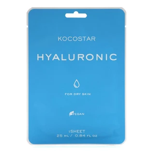 KOCOSTAR Hyaluronic Sheet Face Mask Face Mask With 6 Different Types of Hyaluronic Acid 1 Pieces