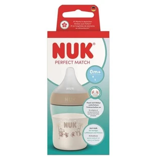 NUK Perfect Match Biberón de Plástico Anticólico con Indicador de Control de Temperatura Para 0+ Meses, 150ml