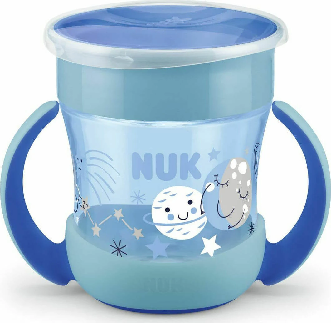 NUK Mini Magic Cup Nachtbeker met rand en deksel Vanaf 6 maanden, 160ml 10.751.352 In verschillende kleuren - Blauw