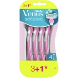 GILLETTE Venus 3 Sensitive Rasoirs jetables avec 3 lames et bande lubrifiante pour peau sensible 4 pièces