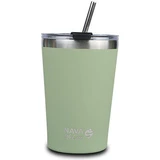 NAVA Thermos Glas met Roestvrij Stalen Rietje We Care In Groen 450ml (10-262-112)