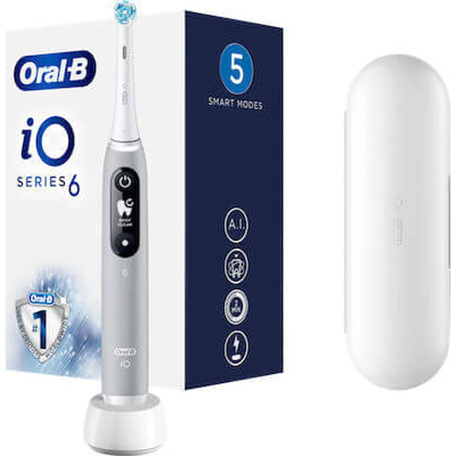 ORAL-B Electric Toothbrush iO Series 6 Magnetic Gray Opal New Technology With Timer & Pressure Sensor In Grey Color