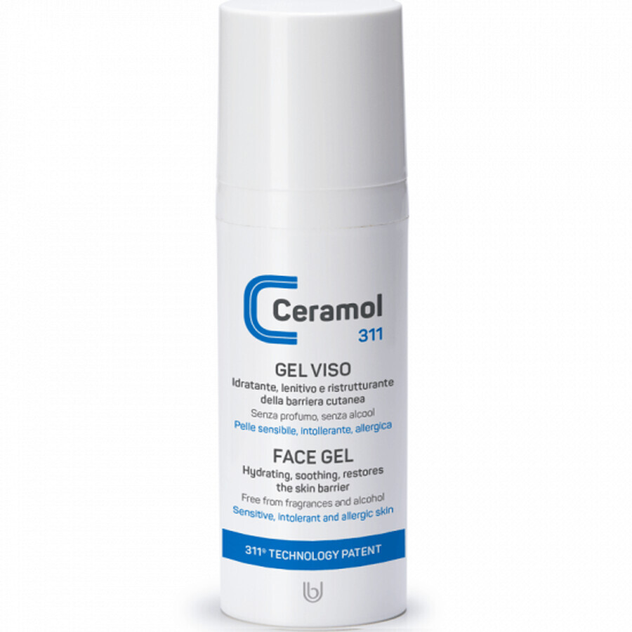 Gel hydratant pour le visage, 50 ml, Ceramol