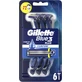 GILLETTE Blue 3 Plus Comfort wegwerpscheermesjes met 3 mesjes & smeertape 6 stuks