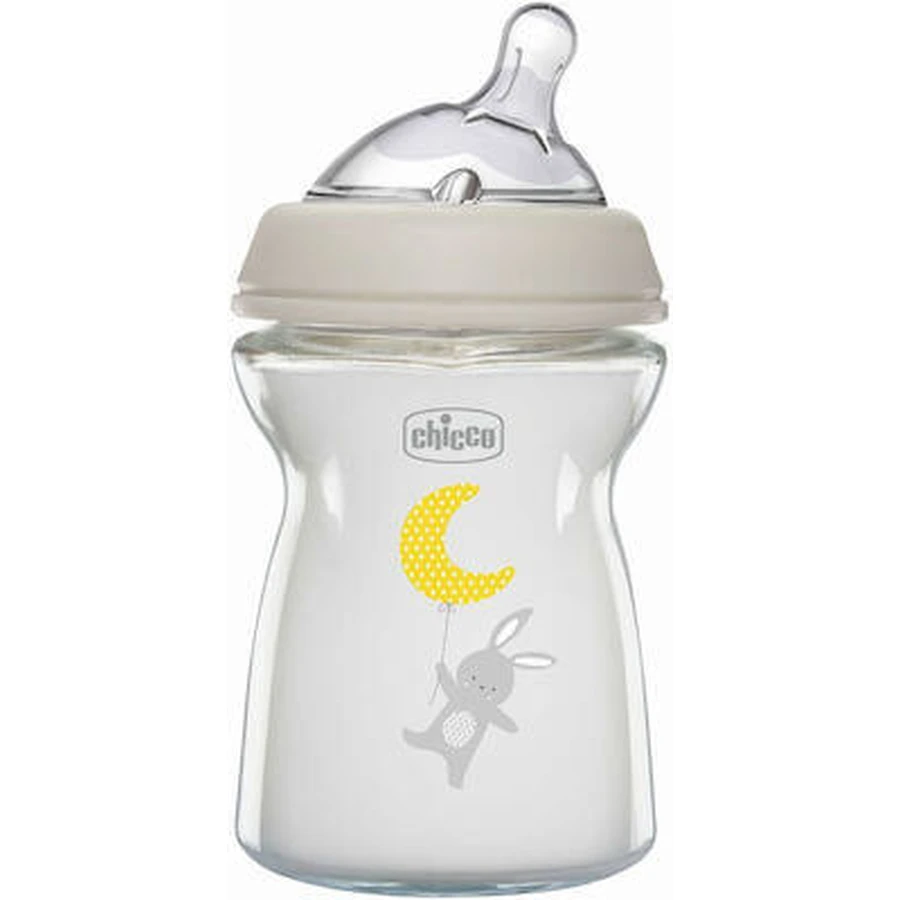 CHICCO Biberon en verre avec tétine en silicone 250ml pour 0+ mois [81221-30]