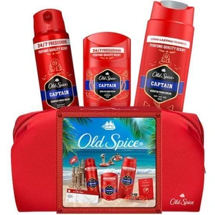 OLD SPICE Promo For Men Captain Déodorant Spray 150ml, Déodorant Stick 50ml, Gel Douche & Shampooing 250ml & Boîte Cadeau