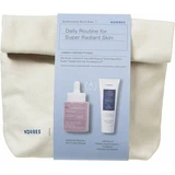 KORRES Dagelijkse routine voor een super stralende huid Bifasisch serum wilde roos 30ml & schuimende reinigingscrème Griekse yoghurt 20ml