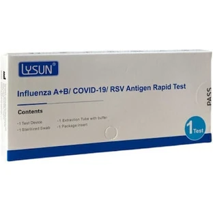 LYSUN Covid & Flu & RSV Triple Test Rápido de Antígenos 1 Unidad