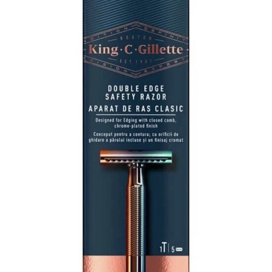 Gillette King C Double Edge Safety Razor Sicherheitsrasierer & Double Edge Razor Ersatzteile