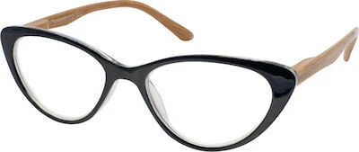 EYELEAD Leesbril-Presbyopie Zwarte vlinder met houten arm E204 +3,00
