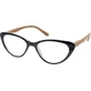 EYELEAD Reading-Presbyopia Glasses Black Butterfly with wooden arm E204 +3.00