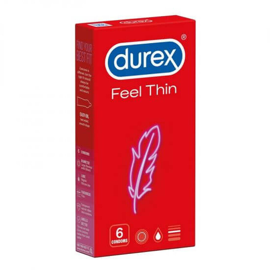 Condoom Voelbaar Dun, 6 stuks, Durex