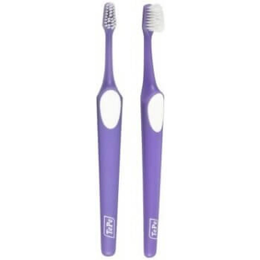 Periuța de dinți Supreme Soft Soft TEPE cu cap mic în diferite culori - violet-alb