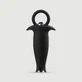 Tickling Silicone Vibrating Butt Plug With Handle - Black