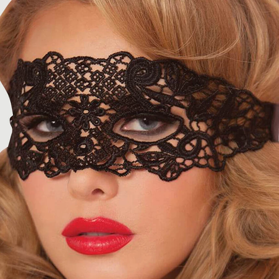 Maschera per gli occhi in pizzo incantato - Nero