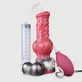 Dildo silikonowe Furry z przyssawką i wytryskiem 21 x 7,5 cm - czerwone