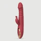Vegas Ribbed Thrusting Silicone Vibrator with Bulge Tip - Red