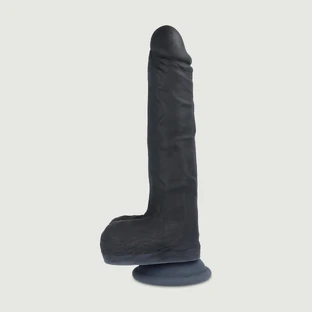 R14 Vibrateur réaliste télécommandé en silicone avec ventouse et boules - Noir