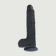 R14 Vibrateur réaliste télécommandé en silicone avec ventouse et boules - Noir
