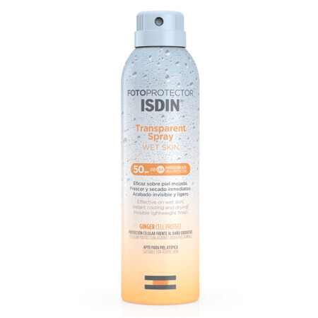 Isdin Wet Skin Transparante Zonnebescherming Lichaamsspray, SPF 50, 250 ml