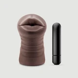 Blush Enlust Krystal Ribbed & Vibrating Mouth Masturbator - Brown